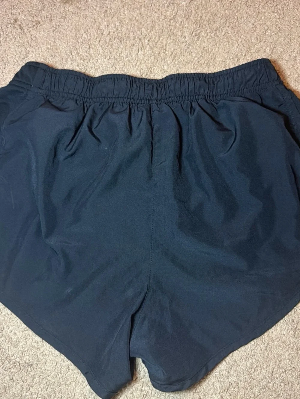Nike Black Athletic Running Shorts with White Swoosh